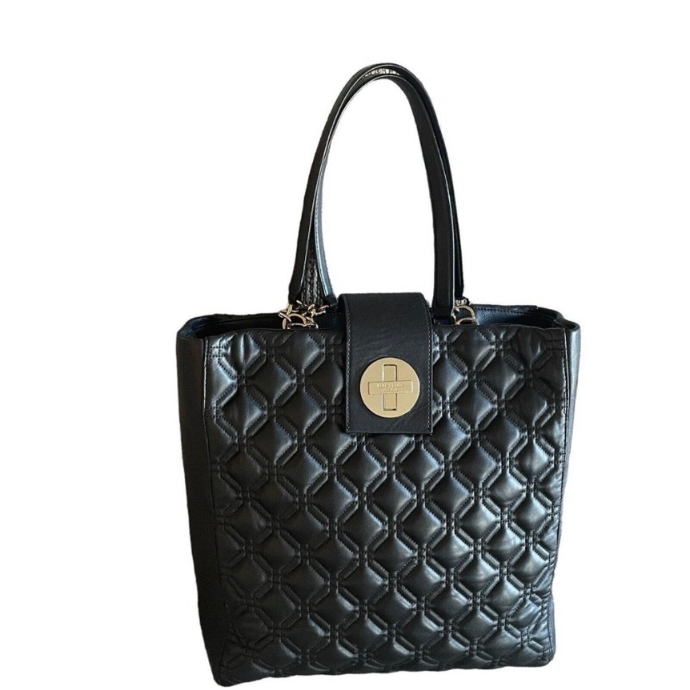 KATE SPADE Astor Court MARLENE TOTE Quilted Leather Chain Handle Turn Lock bag